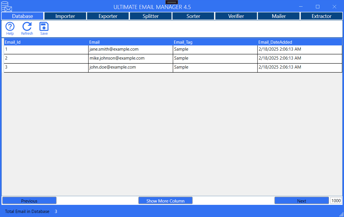 Database Page